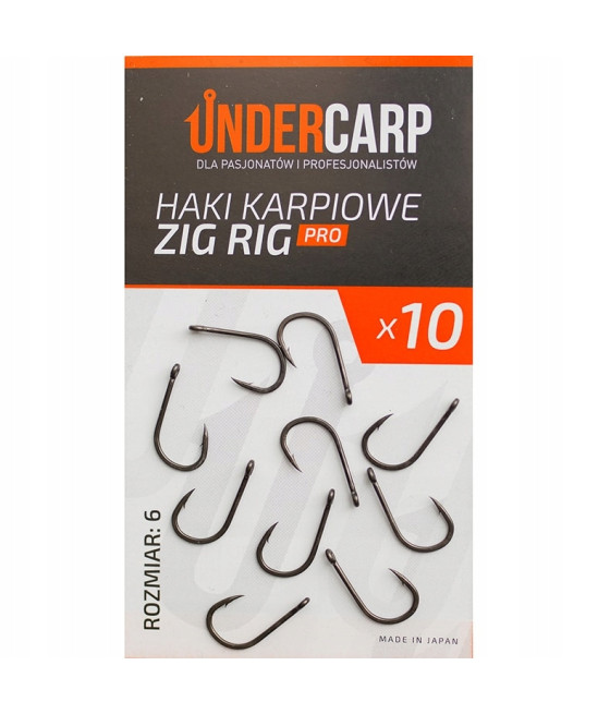 Haczyki Karpiowe Haki UNDERCARP ZIG RIG PRO 6 10x