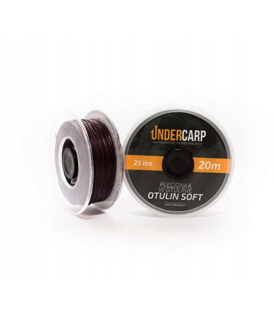 Plecionka przyponowa w otulinie 20 m/25 lbs OTULIN SOFT - brązowa UNDERCARP
