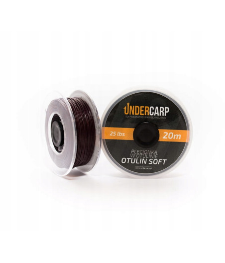 Plecionka przyponowa w otulinie 20 m/25 lbs OTULIN SOFT - brązowa UNDERCARP
