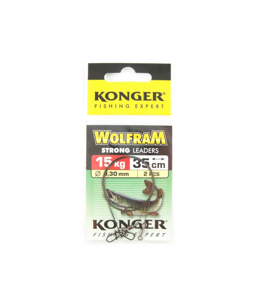 Przypony Konger Przypon Wolfram Strong 15 kg 35 cm 2 szt. Przypony Konger Przypon Wolfram Strong 15 kg 35 cm 2 szt.