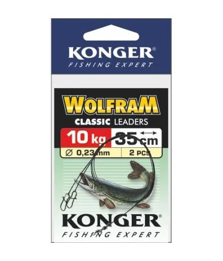 Konger przypon wolfram zielony 35 cm 10 kg 2szt.