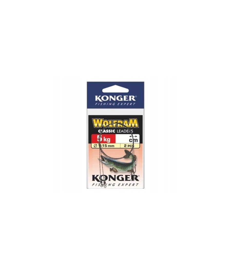 Konger przypon wolfram zielony 35 cm 10 kg 2szt.