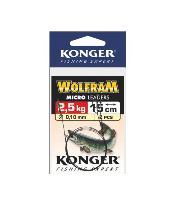 Konger przypon wolfram zielony 35 cm 10 kg 2szt.