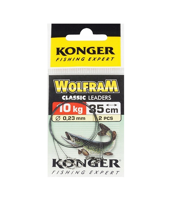 Konger przypon wolfram zielony 35 cm 10 kg 2szt.
