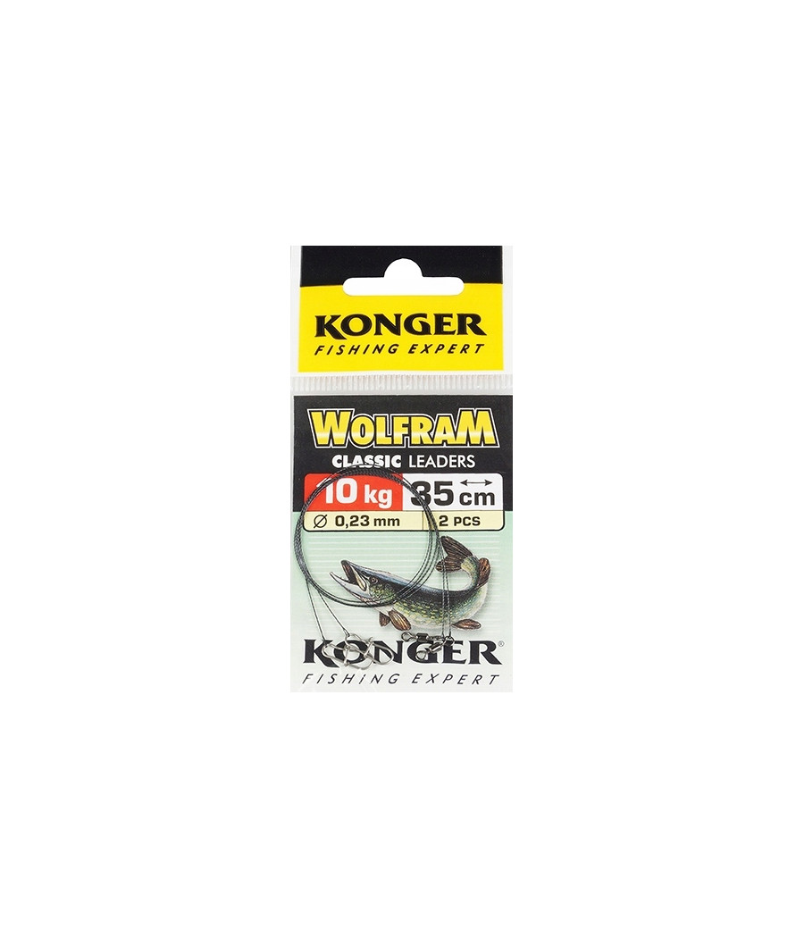 Konger przypon wolfram zielony 35 cm 10 kg 2szt.