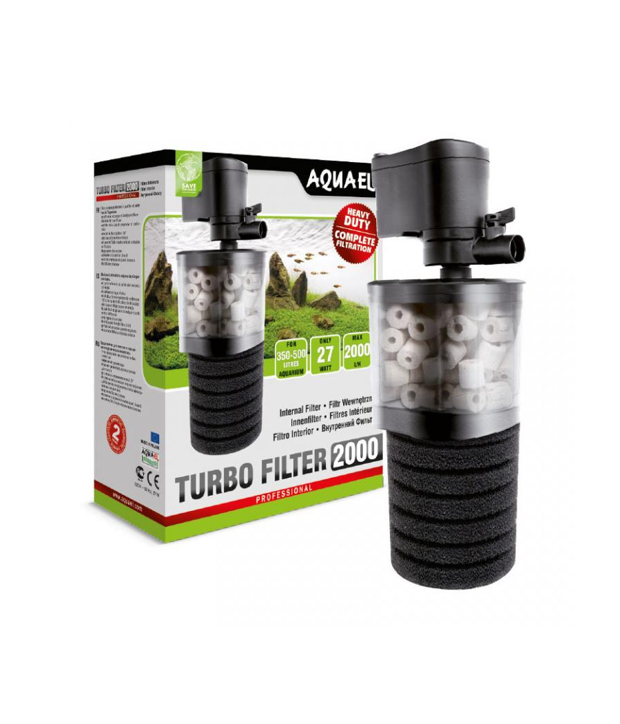 Filtr wewnętrzny gąbkowy Aquael Turbo 2000 biologiczny, mechaniczny