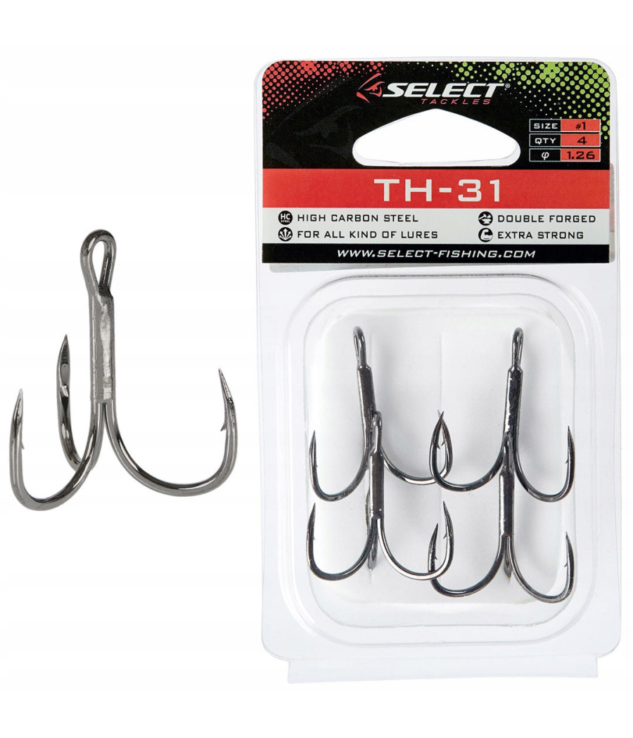Select Kotwice Treble Hook TH-31 nr.10 szt.6 stal wysokowęglowa Select Kotwice Treble Hook TH-31 nr.10 szt.6 stal wysokowęglowa