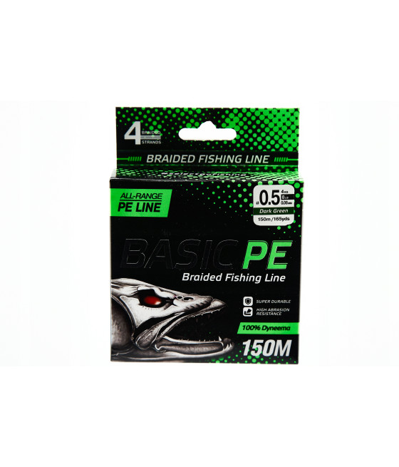 Select basic pe x4 150m (ciemnozielony) 0.08mm 8lb/4kg plecionka spinningow