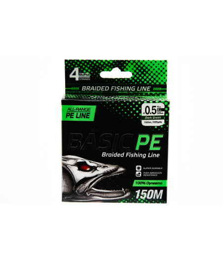 Select basic pe x4 150m (ciemnozielony) 0.08mm 8lb/4kg plecionka spinningow