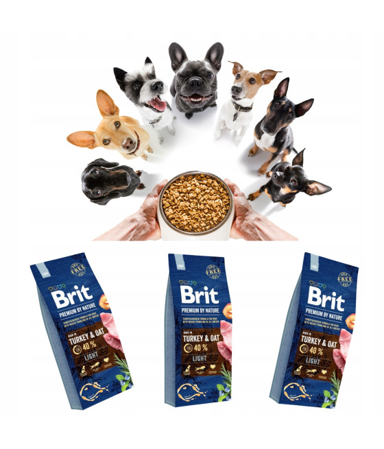 Brit Premium By Nature Light Turkey&Oat Sucha Karma dla Psa 3kg