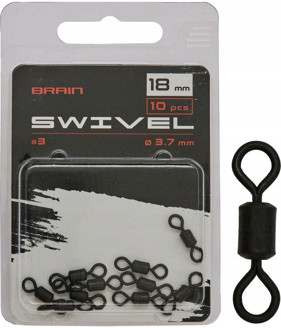 Krętlik rolkowy Brain Swivel roz. 3 18mm 10szt Krętlik rolkowy Brain Swivel roz. 3 18mm 10szt