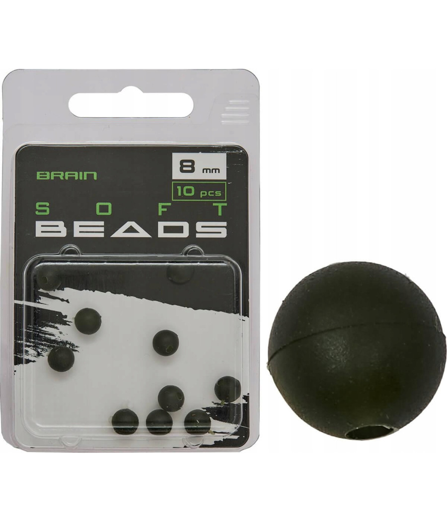Koraliki gumowe miękkie Brain Soft Beads Zielone 8mm 10szt Koraliki gumowe miękkie Brain Soft Beads Zielone 8mm 10szt