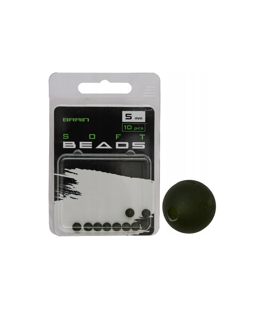 Koraliki gumowe miękkie Brain Soft Beads Zielone 5mm 10szt Koraliki gumowe miękkie Brain Soft Beads Zielone 5mm 10szt