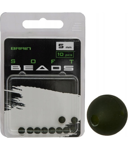 Koraliki gumowe Brain Beads Zielone 8mm 10szt