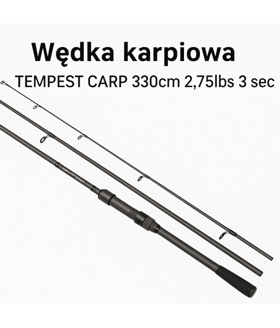 Karpiowa wędka 330cm 2.75lbs TEMPEST - mocna, składana, method feeder, EVA