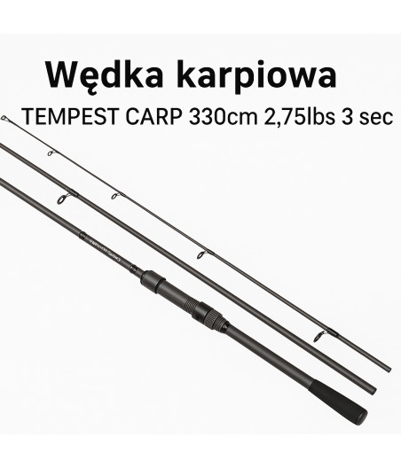 Karpiowa wędka 330cm 2.75lbs TEMPEST - mocna, składana, method feeder, EVA