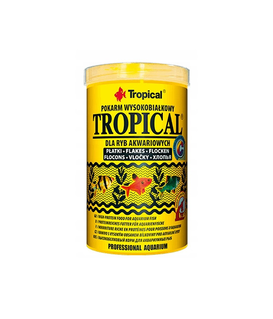 Pokarm wysokobiałkowy dla ryb Tropical płatki 50 g / 250ml