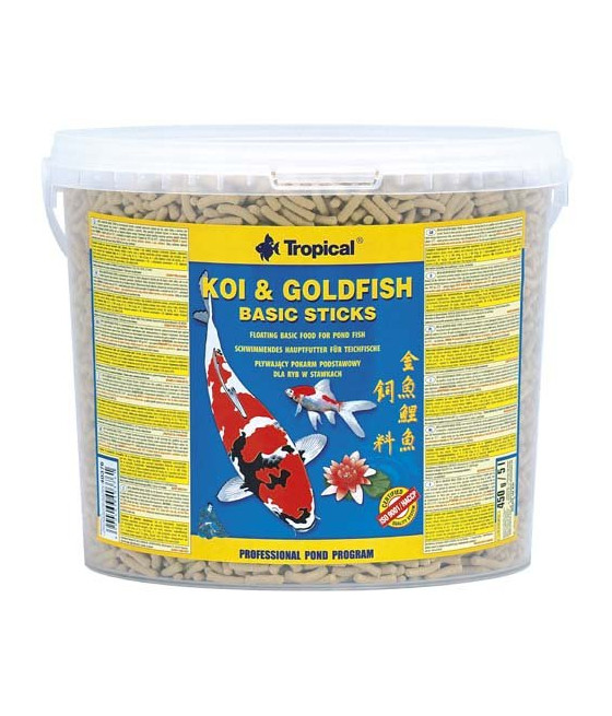 Tropical Koi&Goldfish Basic Sticks 5L - 430g Pokarm dla karpi Koi