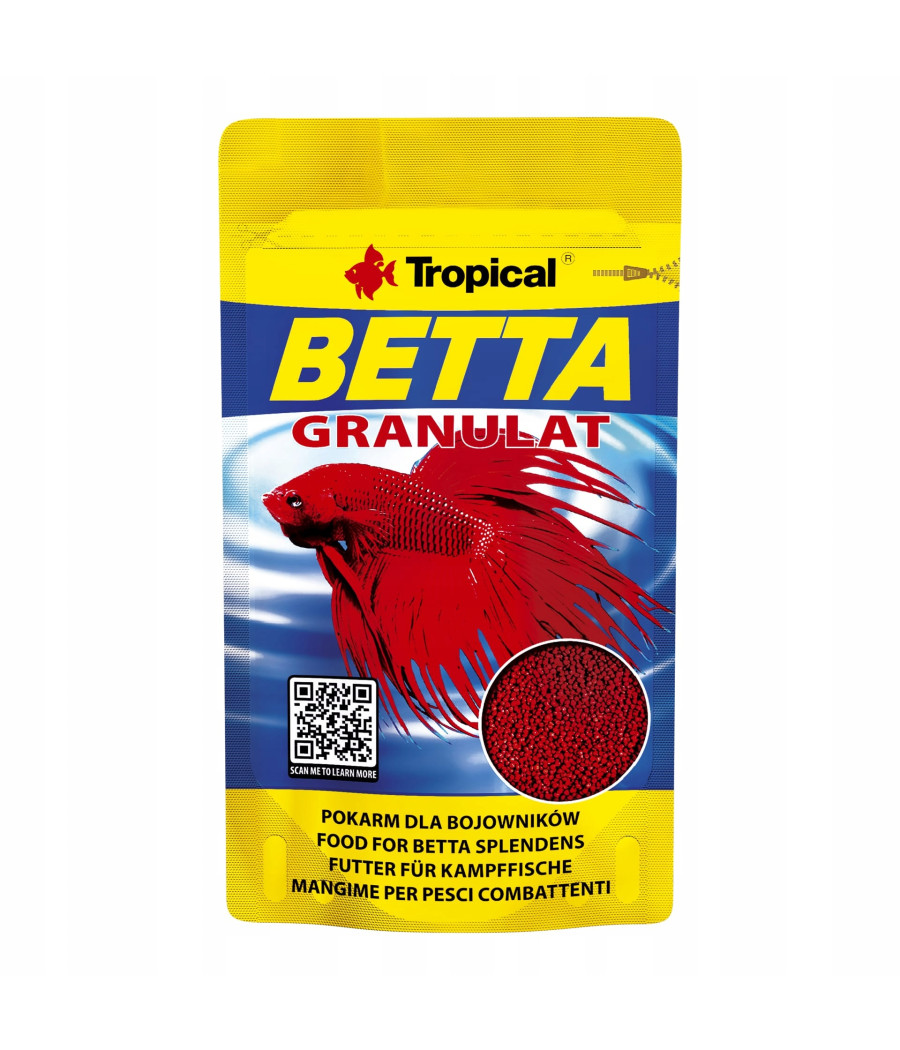 Tropical Betta Granulat 10g Pokarm dla bojowników Tropical Betta Granulat 10g Pokarm dla bojowników
