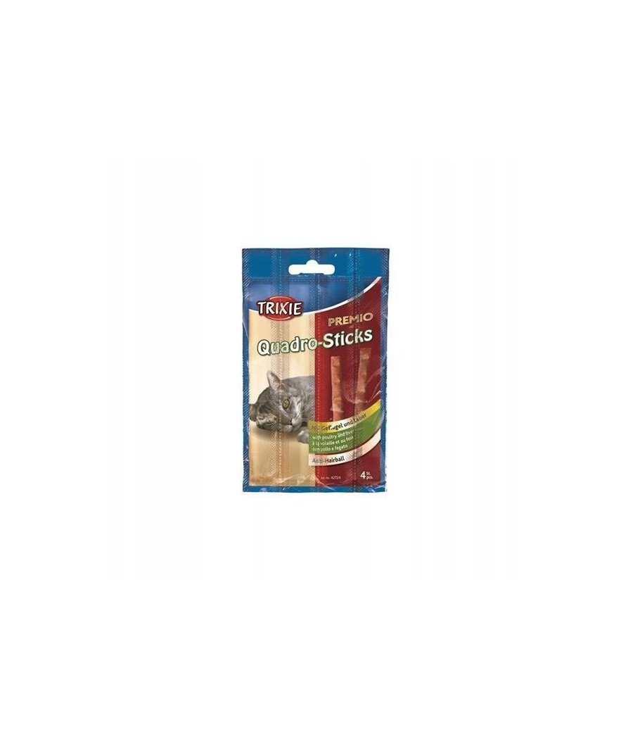 Trixie Quadro-Sticks Kabanosy odkłaczające dla kota Drób i wątróbka 4 x 5g Trixie Quadro-Sticks Kabanosy odkłaczające dla kota Drób i wątróbka 4 x 5g