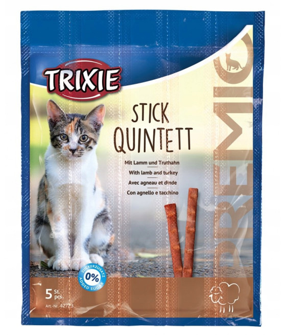 Trixie Quadro-Sticks Kabanosy odkłaczające dla kota Drób i wątróbka 4 x 5g
