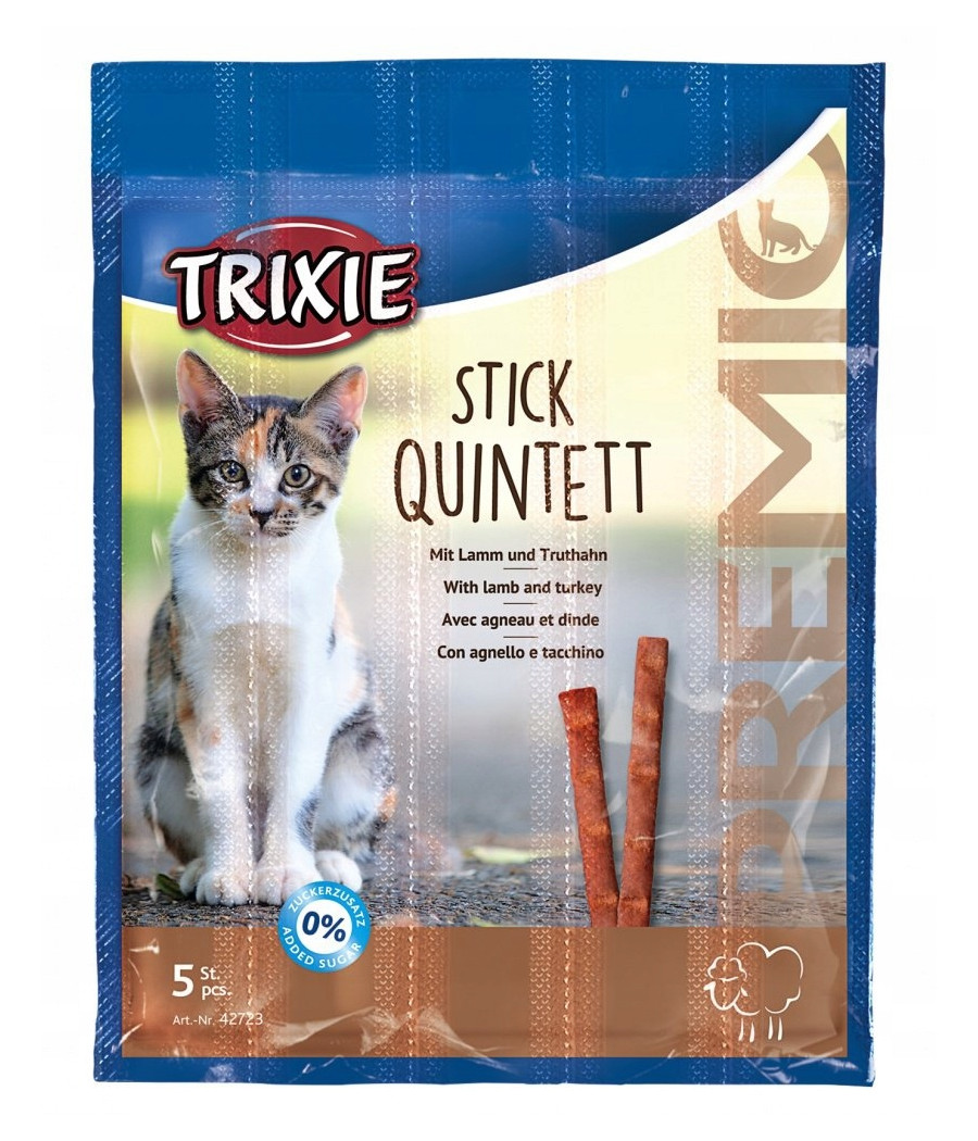 Trixie Quadro-Sticks Kabanosy odkłaczające dla kota Drób i wątróbka 4 x 5g