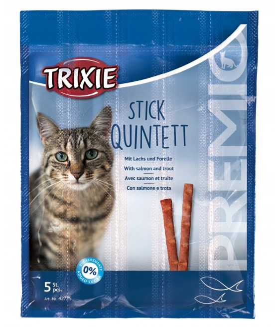 Trixie Quadro-Sticks Kabanosy odkłaczające dla kota Drób i wątróbka 4 x 5g