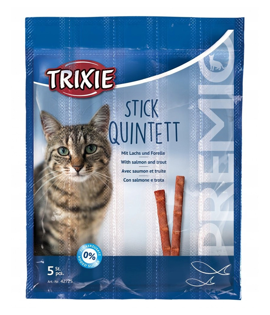 Trixie Quadro-Sticks Kabanosy odkłaczające dla kota Drób i wątróbka 4 x 5g