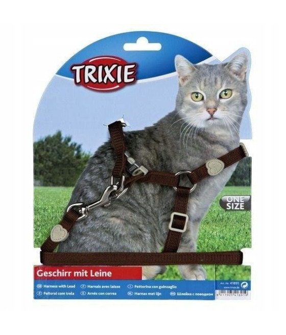 Trixie Szelki premium ze smyczą One Touch dla kota 26-37cm