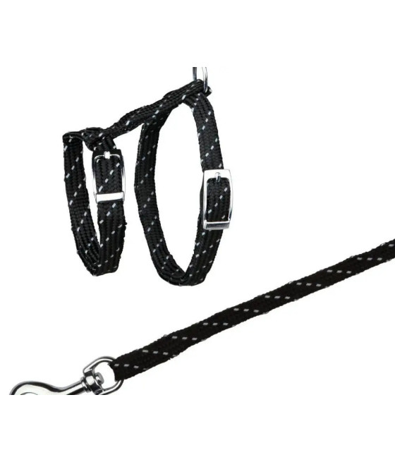 Szelki + smycz materiał dla kota Trixie r. 130 cm 18 cm