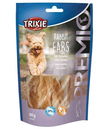 Uszy królicze Trixie Premio z mięsem kurczaka 80g