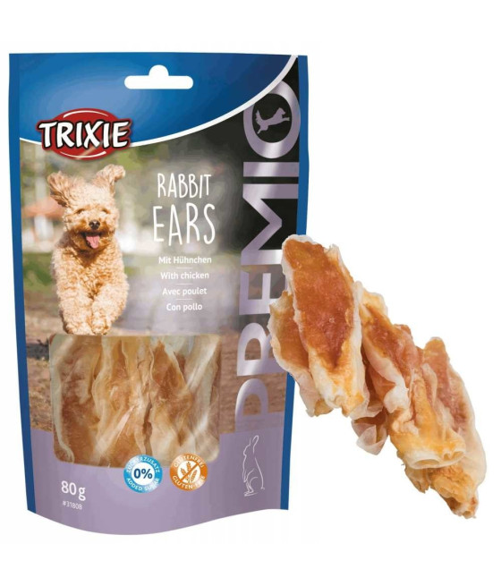 Uszy królicze Trixie Premio z mięsem kurczaka 80g