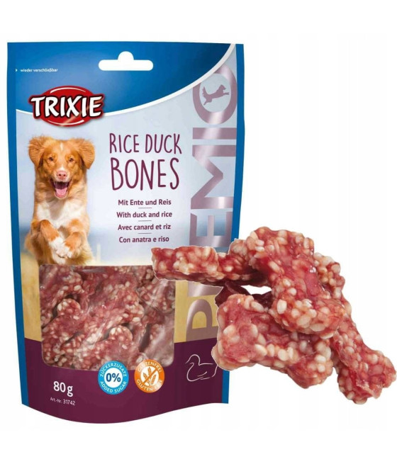 Trixie Premio Kości Ryżowe z kaczką przysmak 80g