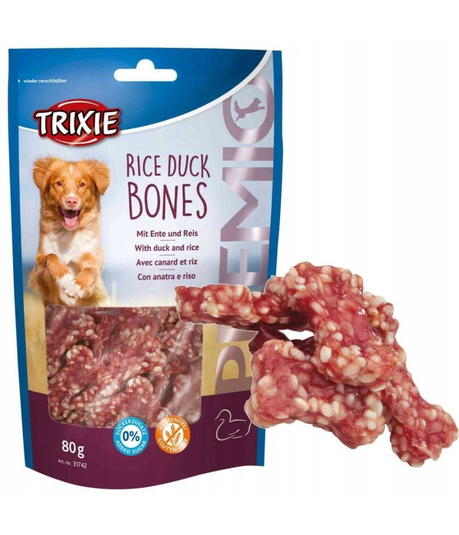 Trixie Premio Kości Ryżowe z kaczką przysmak 80g