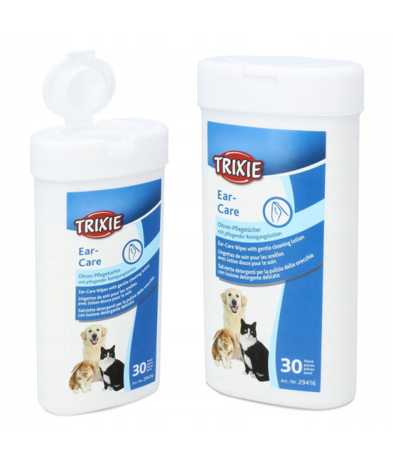 TRIXIE Ear-Care 30 szt. Chusteczki nawilżane do uszu dla psa i kota