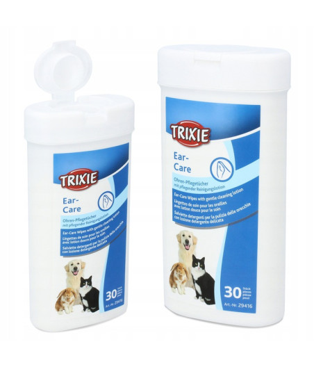 TRIXIE Ear-Care 30 szt. Chusteczki nawilżane do uszu dla psa i kota