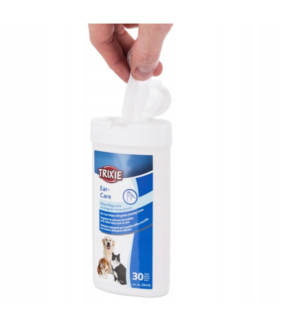 TRIXIE Ear-Care 30 szt. Chusteczki nawilżane do uszu dla psa i kota