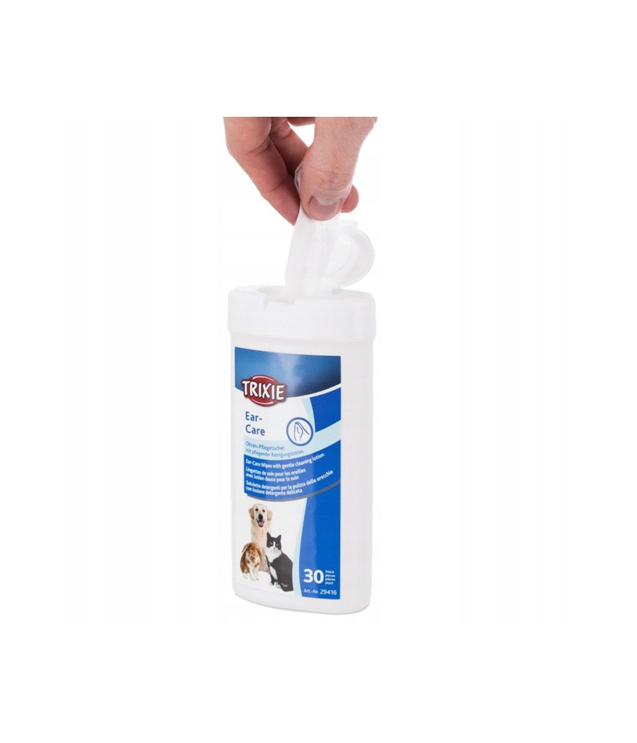 TRIXIE Ear-Care 30 szt. Chusteczki nawilżane do uszu dla psa i kota