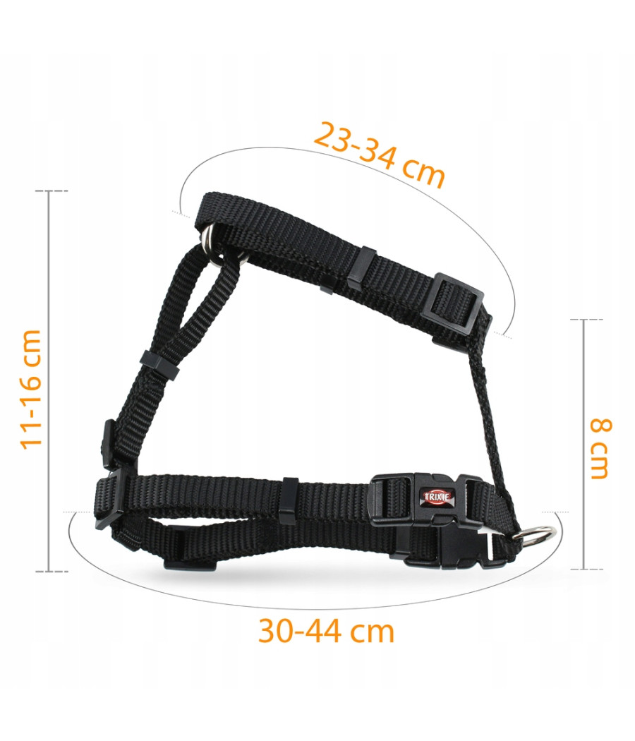 Trixie XS-S Szelki Premium 30 - 44 cm / 10 mm czarne