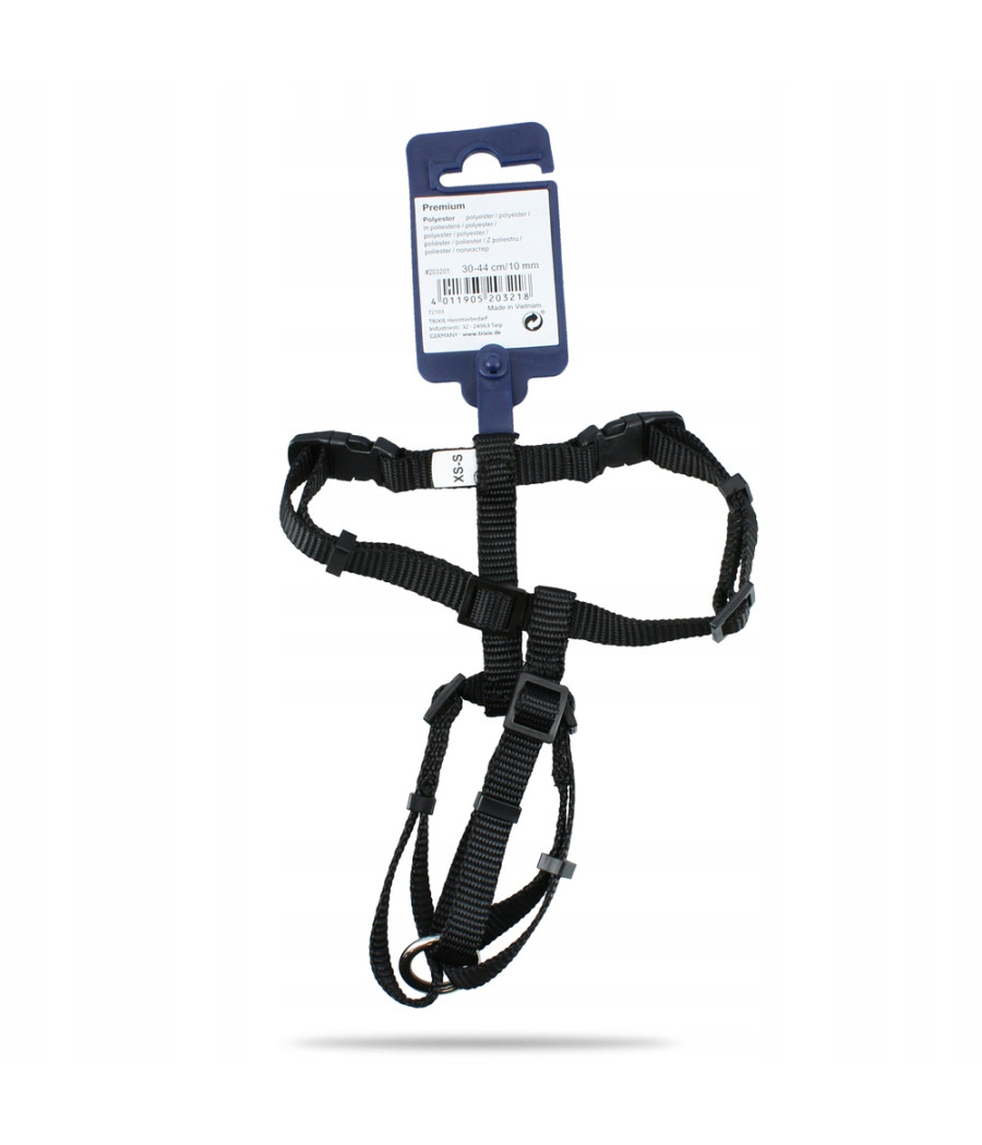 Trixie XS-S Szelki Premium 30 - 44 cm / 10 mm czarne