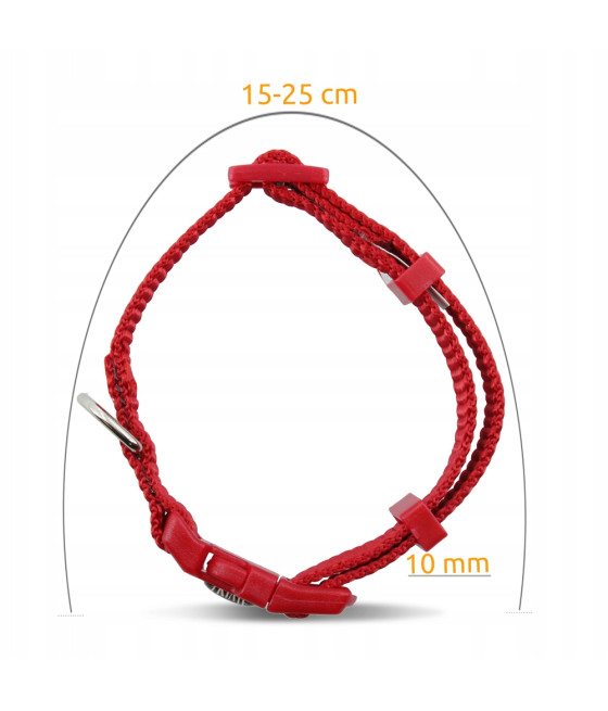 Obroża nylonowa 15 - 25 cm / 10 mm czerwona Trixie