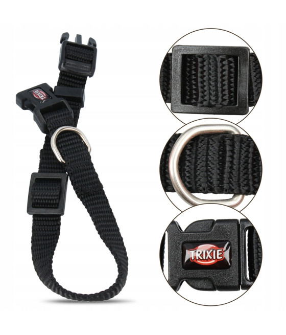 Obroża nylonowa 15 - 25 cm / 10 mm czarna