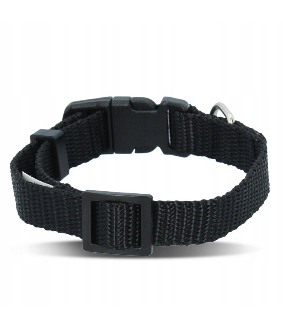 Obroża nylonowa 15 - 25 cm / 10 mm czarna