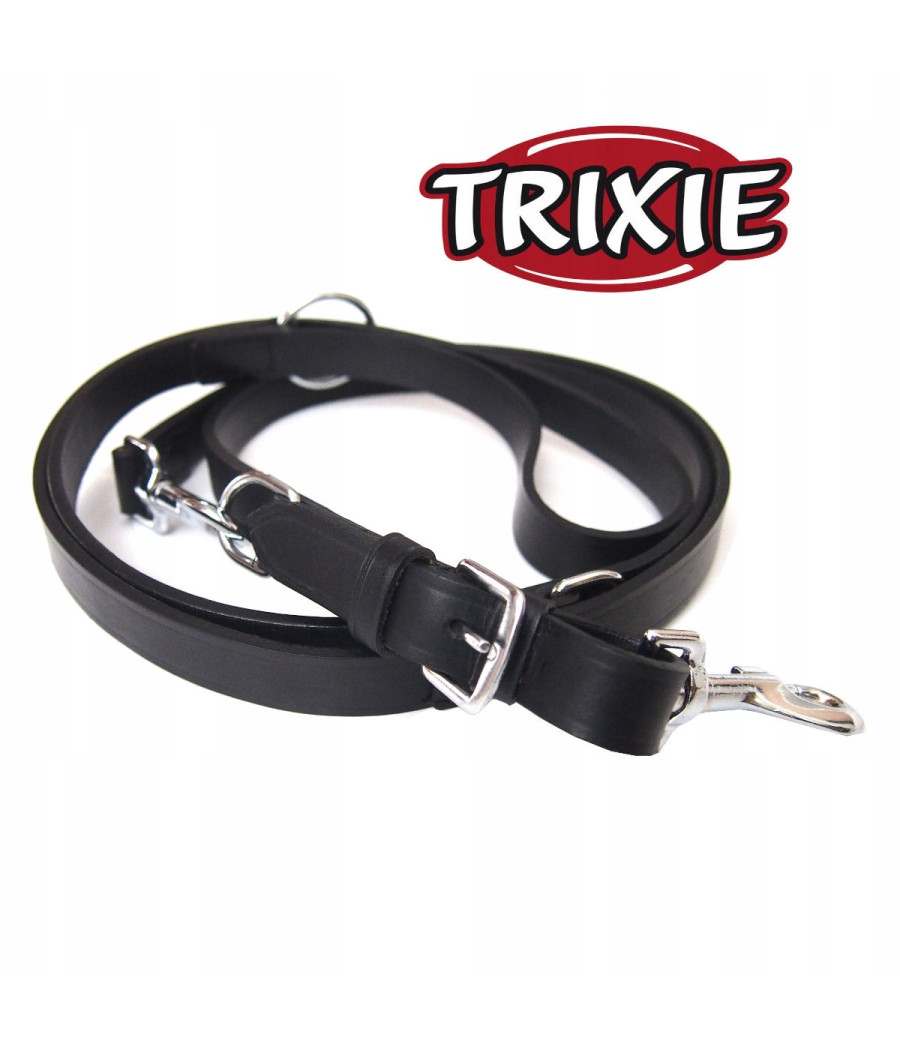 Smycz przepinana Trixie dla psów Active 200 x 2,2 cm skóra czarna Smycz przepinana Trixie dla psów Active 200 x 2,2 cm skóra czarna