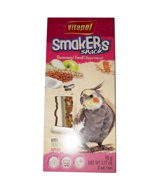 Kolba zbożowa Vitapol Smakers dla nimfy - owocowy 2szt