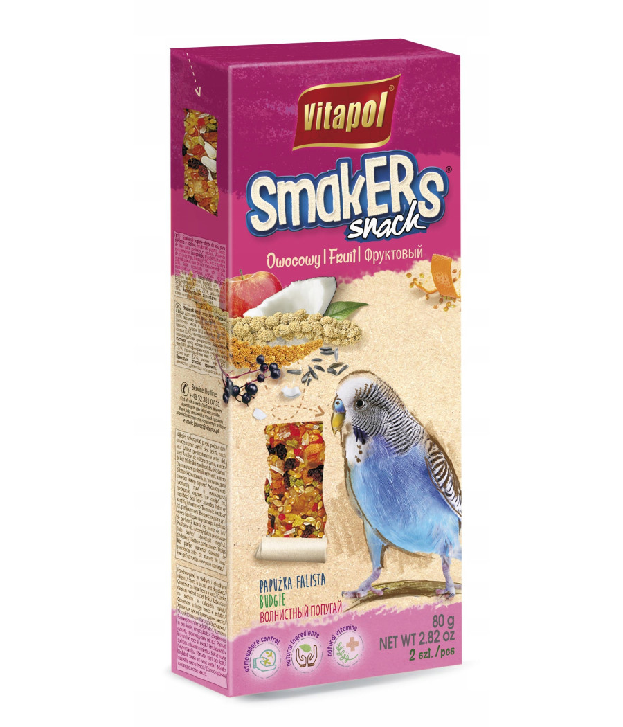 Vitapol Smakers kolba dla papużek falistych - owocowy 90g 2 szt.