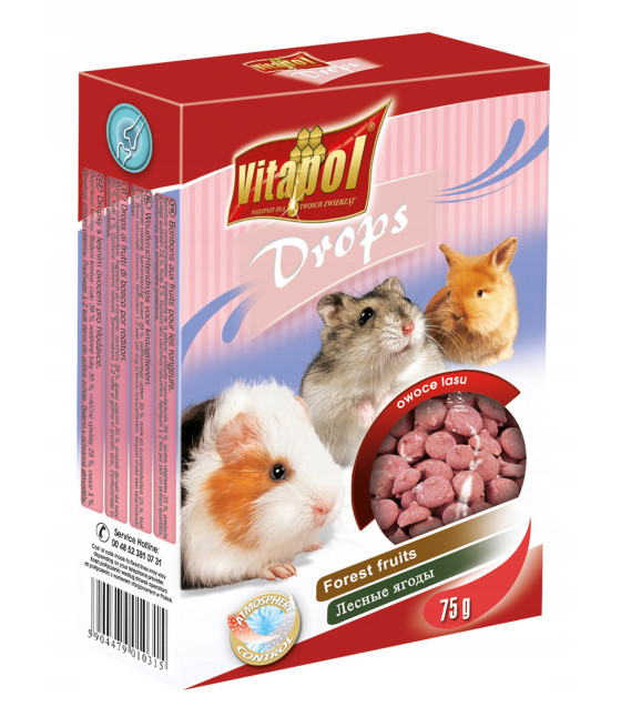 VITAPOL DROPSY DLA GRYZONI OWOCE LASU 75g