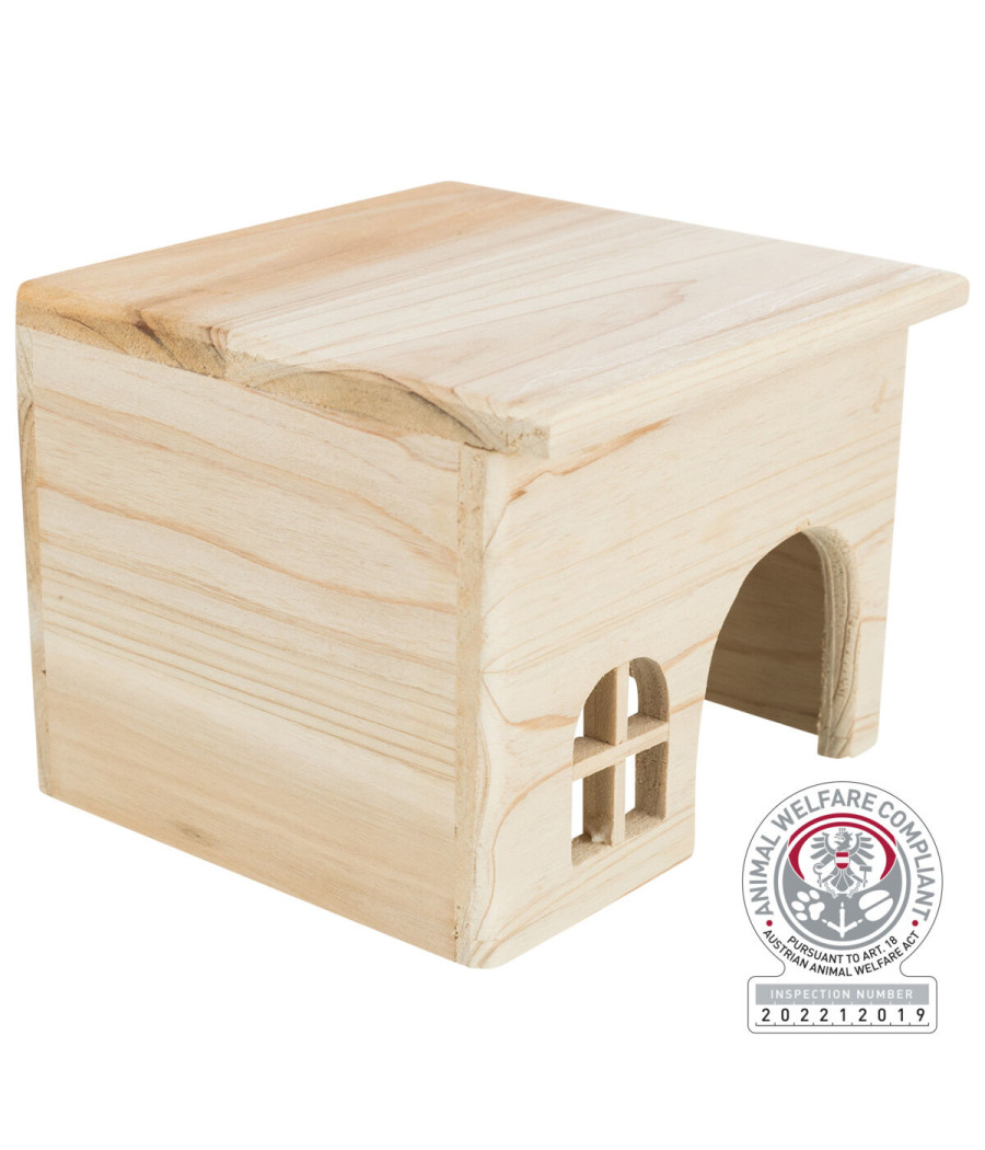 Trixie Domek sosnowy dla gryzoni myszy 15×12×15cm