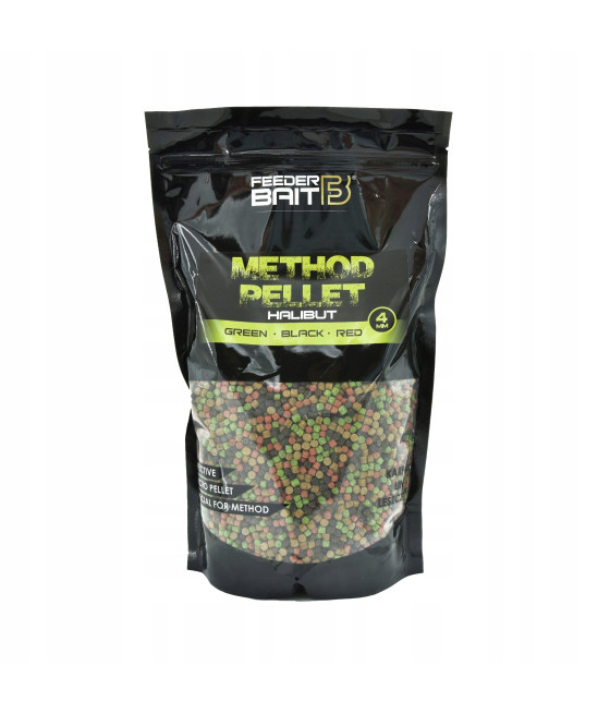 Feeder Bait Pellet Halibut Green BlackRed 4mm 800g