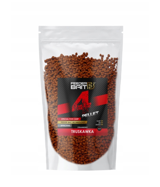 Feeder Bait Pellet Truskawka 4mm 800g